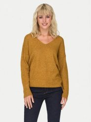 ONLY Sweter Rica 15224360 Pomarańczowy Regular Fit. Brązowe swetry klasyczne damskie Only, s, z syntetyku, bez kołnierzyka. Za 89.99 zł.