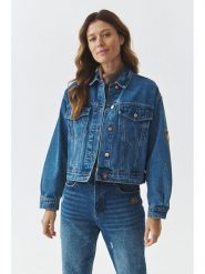 TATUUM Kurtka dżinsowa "Bernali" w kolorze niebieskim rozmiar: 42. Niebieskie kurtki damskie TATUUM, bez wzorów, bez kaptura. Za 262.29 zł.