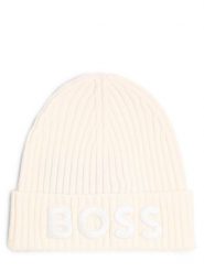 BOSS Czapka Kobiety wełna ze strzyży biały, ONE SIZE. Białe czapki damskie Boss, bez wzorów, z wełny. Za 399.95 zł.