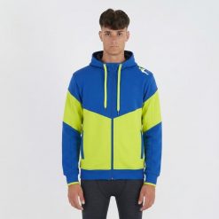 Slim Fit Bluza z Kapturem z Bawełny Playmaker. Niebieskie bluzy damskie ELPLAYER, l, bez wzorów, z bawełny, z kapturem. Za 92.00 zł.