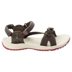 Damskie sandały na wędrówki Jack Wolfskin Lakewood Ride. Brązowe sandały damskie Jack Wolfskin, bez wzorów, bez obcasa, bez zapięcia. Za 281.00 zł.