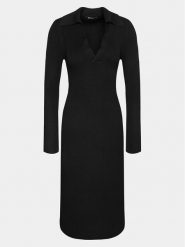 Gina Tricot Sukienka dzianinowa 20110 Czarny Regular Fit. Czarne sukienki damskie Gina Tricot, bez wzorów, z dzianiny, bez ramiączek. Za 229.99 zł.