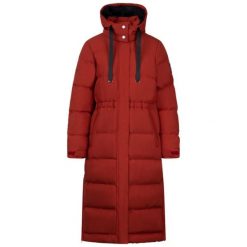 Trespass Colter - Damska kurtka przeciwdeszczowa Burnt Sienna. Czerwone kurtki damskie Trespass, bez wzorów, z puchu, bez kaptura. W wyprzedaży za 491.30 zł.