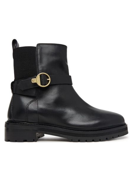 Barbour Botki Alexandra LFO0819BK93 Czarny. Czarne botki damskie Barbour, ze skóry, bez obcasa, na płaskiej podeszwie, bez zapięcia. Za 1,099.00 zł.