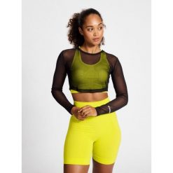 Damska koszulka z długim rękawem Hummel MT Fierce Mesh. Czarne bluzki damskie Hummel, bez wzorów, z meshu, sportowe, bez kołnierzyka, bez ramiączek. Za 170.15 zł.