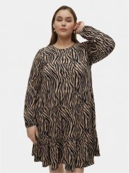 Vero Moda Curve Sukienka codzienna Ina 10301827 Beżowy Oversize. Brązowe sukienki damskie Vero Moda Curve, bez wzorów, z syntetyku, bez ramiączek. Za 79.99 zł.