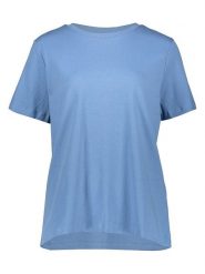 ONLY Carmakoma Koszulka w kolorze błękitnym rozmiar: L-50/52. Niebieskie bluzki damskie Only Carmakoma, l, bez wzorów, z bawełny, bez kołnierzyka, bez ramiączek. Za 60.99 zł.
