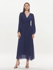 Rinascimento Sukienka wieczorowa CFC0117605003 Granatowy Regular Fit. Niebieskie sukienki damskie Rinascimento, bez wzorów, z syntetyku, wizytowe, bez ramiączek. Za 419.99 zł.