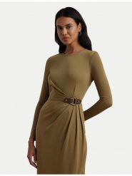 LAUREN RALPH LAUREN Sukienka codzienna 250951397002 Beżowy Slim Fit. Brązowe sukienki damskie Lauren Ralph Lauren, bez wzorów, z syntetyku, bez ramiączek. Za 599.99 zł.