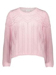 Vila Sweter w kolorze jasnoróżowym rozmiar: S. Różowe swetry klasyczne damskie Vila, s, ze splotem, bez kołnierzyka. Za 79.03 zł.