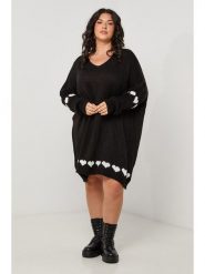 Curvy Lady Sukienka dzianinowa w kolorze czarnym rozmiar: 40/42. Czarne sukienki damskie Curvy Lady, bez wzorów, z dzianiny, klasyczne, bez ramiączek. Za 208.83 zł.