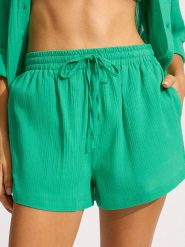 Seafolly Szorty w kolorze zielonym rozmiar: L. Zielone szorty damskie Seafolly, bez wzorów, z bawełny. Za 121.45 zł.