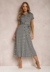 Czarna Sukienka Prixia. Czarne sukienki damskie Renee, bez wzorów, z materiału, eleganckie, bez ramiączek. W wyprzedaży za 151.99 zł.