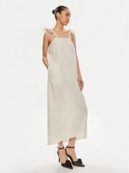 Max Mara Leisure Sukienka codzienna Senna 2416221038 Écru Relaxed Fit. Sukienki damskie Max Mara Leisure, bez wzorów, ze lnu, bez ramiączek. Za 539.99 zł.