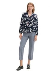 Tom Tailor Bluzka w kolorze granatowo-białym rozmiar: 38. Białe bluzki damskie Tom Tailor, s, bez wzorów, z wiskozy, klasyczne, bez kołnierzyka, bez ramiączek. Za 30.49 zł.