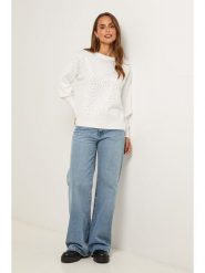 Soft Cashmere Sweter w kolorze białym rozmiar: 38/40. Białe swetry klasyczne damskie Soft Cashmere, bez kołnierzyka. Za 152.99 zł.
