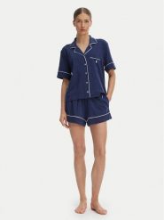 Polo Ralph Lauren Piżama 4P0231 Granatowy Regular Fit. Niebieskie piżamy damskie Polo Ralph Lauren, bez wzorów, z bawełny, bez ramiączek. Za 651.99 zł.