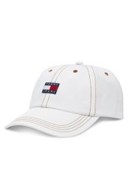 Tommy Jeans Czapka z daszkiem Heritage AW0AW17572 Écru. Białe czapki z daszkiem damskie Tommy Jeans, bez wzorów, z bawełny. Za 99.99 zł.