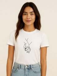 WOOOP Koszulka w kolorze białym rozmiar: XL. Białe bluzki damskie Wooop, xl, bez wzorów, z bawełny, bez kołnierzyka, bez ramiączek. Za 56.99 zł.