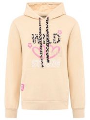 Zwillingsherz Bluza "Wild Strong Happy" w kolorze brzoskwiniowym rozmiar: XXL. Brązowe bluzy damskie Zwillingsherz, xxl, bez wzorów, z kapturem. Za 232.78 zł.