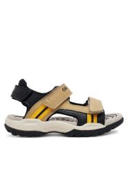 Geox Sandały Jr Borealis J450RA 015ME C0445 S Beżowy. Brązowe sandały chłopięce Geox, ze skóry, bez zapięcia. Za 169.99 zł.