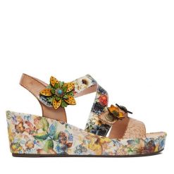 Sandały Laura Vita. Brązowe sandały damskie LAURA VITA, bez wzorów, bez obcasa, na koturnie, bez zapięcia. Za 439.99 zł.