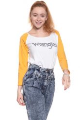 WRANGLER T SHIRT DAMSKI RAGLAN CROP LS TEE WHITE W718CF912 112130920. Białe t-shirty damskie Wrangler, xs, bez wzorów, bez kołnierzyka. W wyprzedaży za 39.99 zł.