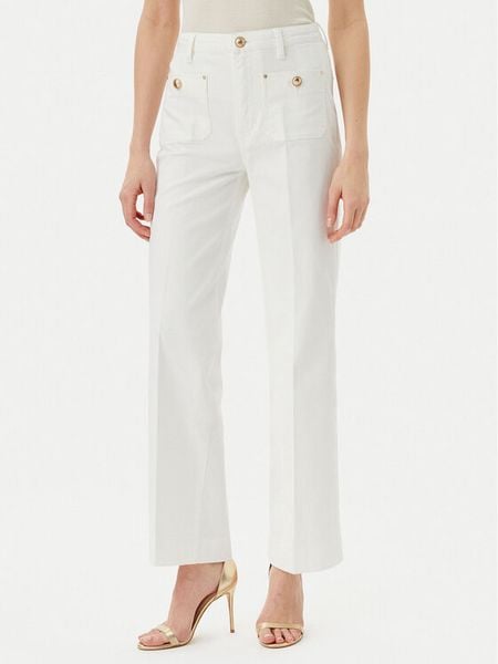 Guess Jeansy W5GA2J D5N71 Biały Wide Leg. Białe jeansy damskie Guess. Za 259.99 zł.