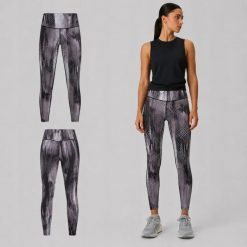 LEGGINSY DAMSKIE 4F TRENINGOWE SZYBKOSCHNĄCE Z WYSOKIM STANEM KOLOR SZARY. Szare legginsy damskie 4F, xl, bez wzorów, z materiału. Za 110.71 zł.