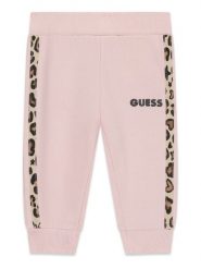 Guess Spodnie dresowe K6BB03 K5886 Różowy jasny Regular Fit. Czerwone spodnie dresowe dziewczęce Guess, z aplikacjami, z bawełny. Za 134.99 zł.