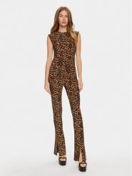 NORMA KAMALI Kombinezon KK422JPL045438 Brązowy Slim Fit. Brązowe sukienki damskie Norma Kamali, bez wzorów, z syntetyku, bez ramiączek. Za 509.99 zł.
