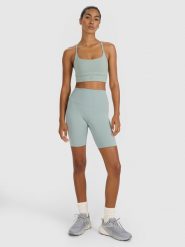 4F Legginsy kolarki treningowe damskie - zielone L. Zielone legginsy damskie 4F, l, bez wzorów, z dzianiny. Za 99.99 zł.
