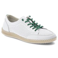 Półbuty damskie Vinceza, cholewka ze skóry naturalnej z perforacją zapewniającą przewiewność lekka podeszwa i klasyczne wiązanie, białe, 79598. Białe półbuty damskie VINCEZA, bez wzorów, ze skóry, bez obcasa, na płaskiej podeszwie, bez zapięcia. Za 169.00 zł.