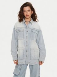 One Teaspoon Koszula jeansowa 26628 Niebieski Relaxed Fit. Niebieskie koszule damskie One Teaspoon, m, bez wzorów, z bawełny, bez kołnierzyka, bez ramiączek. Za 639.99 zł.