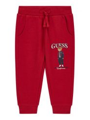 Guess Spodnie dresowe N6BB03 K6119 Czerwony ciemny Regular Fit. Czerwone spodnie dresowe chłopięce Guess, z bawełny. Za 154.99 zł.
