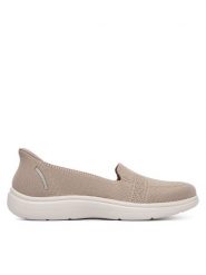 Skechers Sneakersy Slip-Ins: On-The-Go Flex Radiant - Sloane 138435/TPE Beżowy. Brązowe obuwie sportowe damskie Skechers, z materiału, bez zapięcia. Za 359.99 zł.