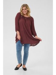 KAFFE curve Tunika w kolorze bordowym rozmiar: 48. Brązowe tuniki damskie KAFFE curve, bez wzorów, z wiskozy, bez kołnierzyka, bez ramiączek. Za 95.69 zł.