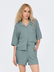 ONLY Koszula w kolorze zielonym rozmiar: XS. Zielone koszule damskie Only, xs, bez wzorów, z bawełny, bez kołnierzyka, bez ramiączek. Za 56.79 zł.