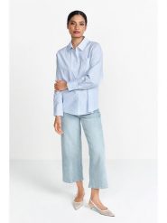 Rich & Royal Bluzka w kolorze błękitno-białym rozmiar: 38. Niebieskie bluzki damskie Rich & Royal, bez wzorów, z bawełny, bez kołnierzyka, bez ramiączek. Za 234.97 zł.