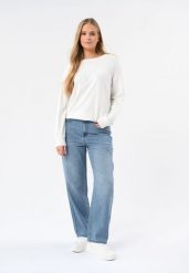 Niebieskie jeansy, Cropped straight, D-NAYA. Niebieskie jeansy damskie Volcano, bez wzorów, z bawełny. Za 169.99 zł.