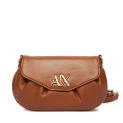 Torebka Armani Exchange. Brązowe listonoszki damskie Armani Exchange, bez wzorów, bez dodatków. Za 539.99 zł.