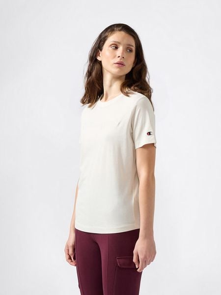 Champion Koszulka w kolorze kremowym rozmiar: M. Brązowe bluzki damskie Champion, m, bez wzorów, z bawełny, bez kołnierzyka, bez ramiączek. Za 69.91 zł.