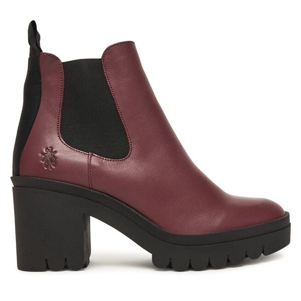 Botki Fly London. Czerwone botki damskie Fly London, bez obcasa, na słupku, bez zapięcia. Za 709.99 zł.