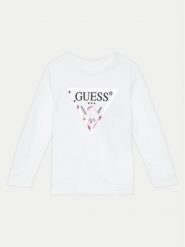 Guess Bluzka K74Q12 KAUG0 Biały Regular Fit. Białe bluzki i koszule dziewczęce Guess, z aplikacjami, z bawełny, bez kołnierzyka, bez ramiączek. Za 99.99 zł.