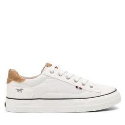 Trampki Mustang. Białe trampki damskie Mustang, bez wzorów, bez zapięcia. Za 259.99 zł.