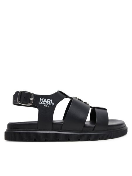 Karl Lagerfeld Kids Sandały Z30372 M Czarny. Czarne sandały dziewczęce Karl Lagerfeld Kids, ze skóry, bez obcasa, bez zapięcia. Za 339.99 zł.