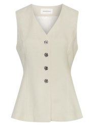 MOSS COPENHAGEN Kamizelka w kolorze kremowym rozmiar: M. Brązowe kamizelki damskie Moss Copenhagen, m, bez wzorów, bez kaptura. Za 209.95 zł.