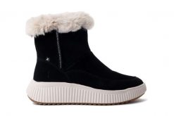 RIEKER Revolution W1772-00 black, botki damskie. Czarne botki damskie Rieker, na zimę, bez obcasa, bez zapięcia. Za 479.90 zł.