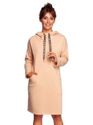 Be Wear Sukienka w kolorze beżowym rozmiar: L. Brązowe sukienki damskie Be Wear, bez wzorów, bez ramiączek. Za 265.45 zł.