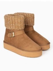 ISLAND BOOT Botki zimowe "Kourtney" w kolorze jasnobrązowym rozmiar: 38. Brązowe botki damskie Island Boot, na zimę, bez obcasa, bez zapięcia. Za 175.67 zł.